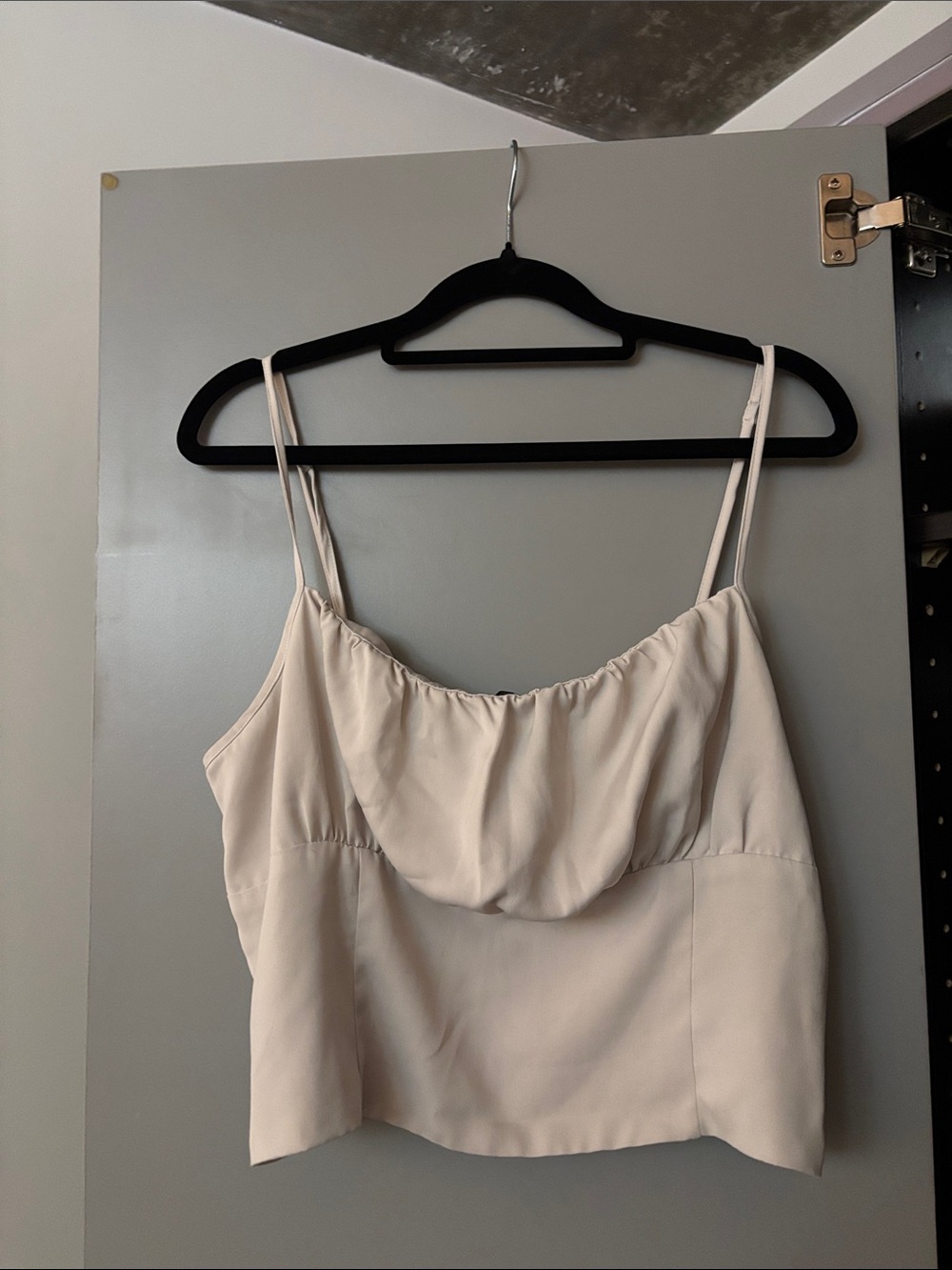 Dynamite Cream Cowl Neck Satin-Style Camisole